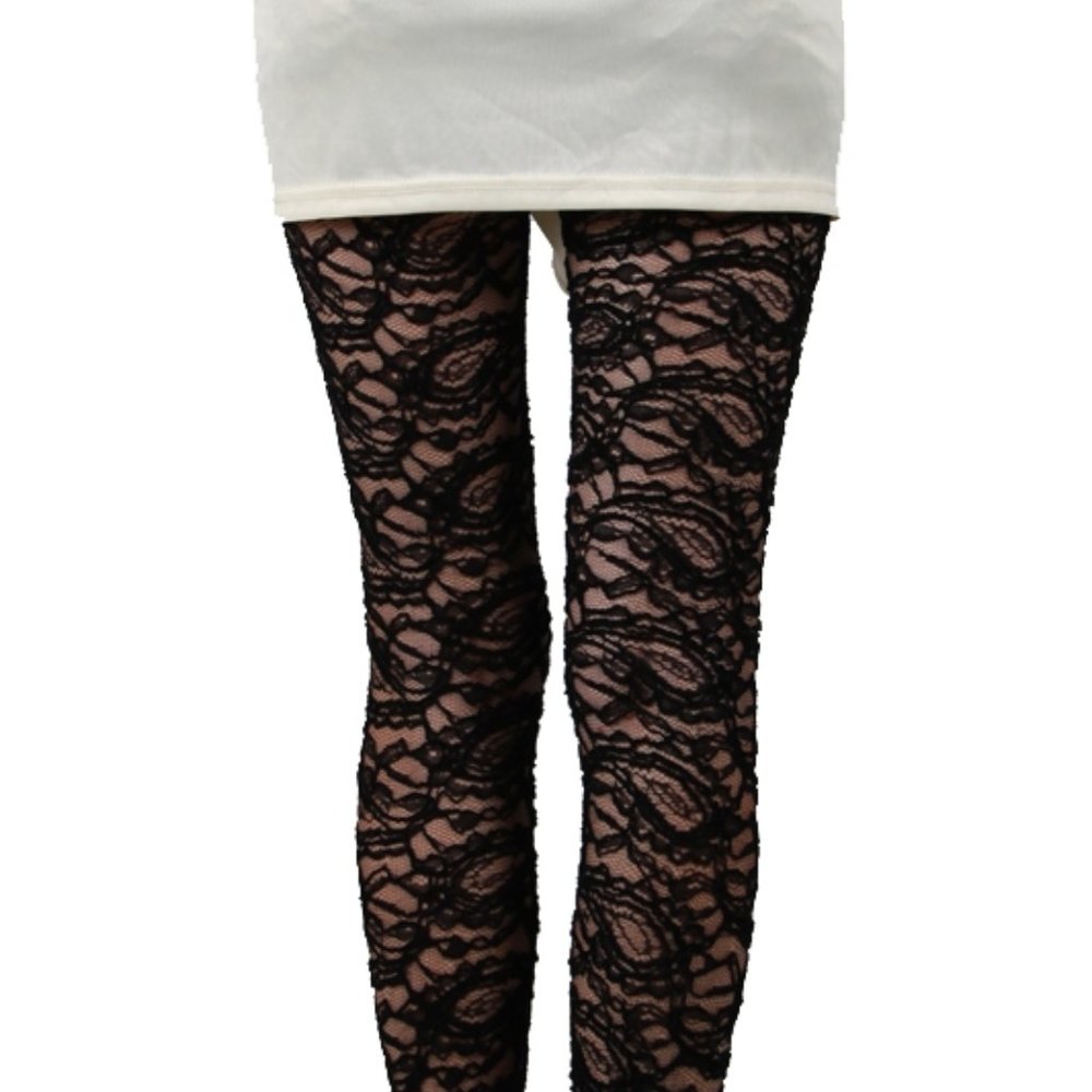 Black Sexy Stretchy Knit Leggings - Picture 3 of 6